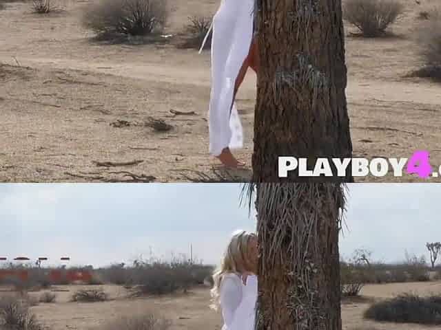 Teya Kaye exposing hot and curvy body previous to excitement outdoor striptease