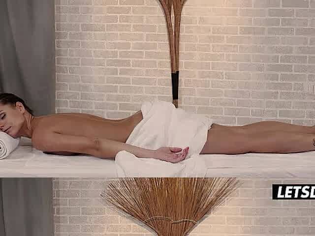 Oiled Lesbo Butt Worship on the Spa Table... Cheeks Widen Wide