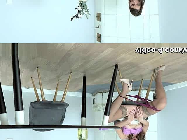 Anabel masturbates by her glass table with orgasms - WeAreHairy