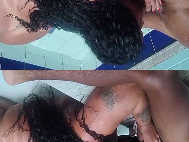 Putting The Hot Bbw To Suck In The Pool