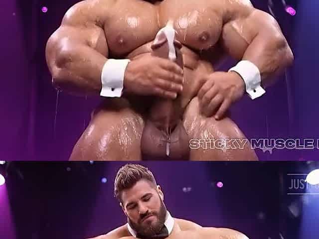 Sticky Muscle Males Day 7 Preview, AI-Generated Muscle Boyz, Large Jocks, Large Cum Loads