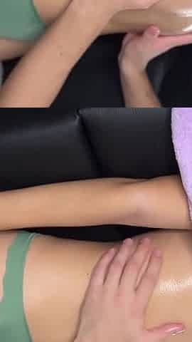 Oil Massage on Her Petite Boobs and Pussy