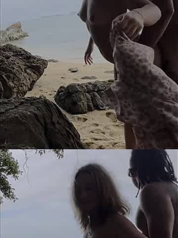 Hawt Floozy Gets Wild on the Beach / Excitement Sand and Hard Action