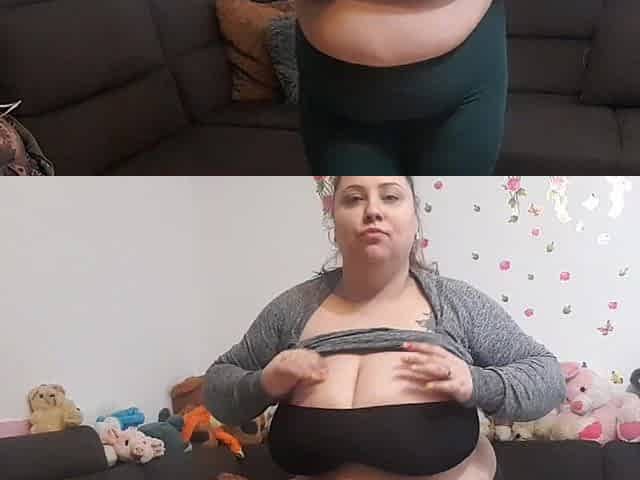 Leggings Striptease and Lotion on Belly