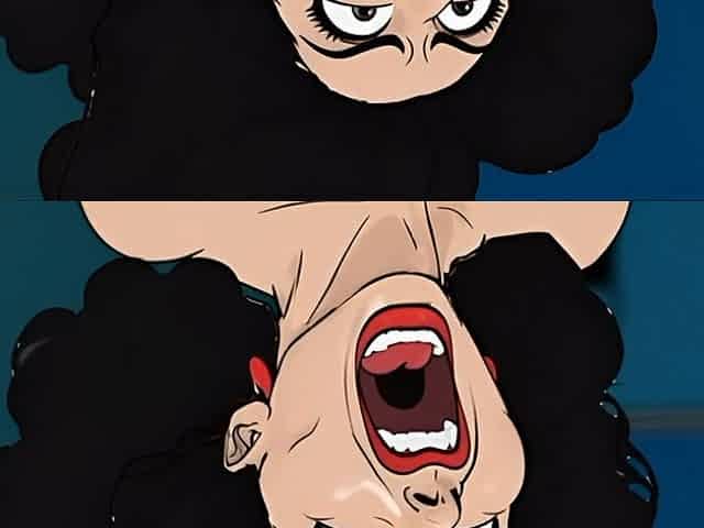 Married Busty Brunette Can't Resist the Sight of a Big Black Cock. Cartoon
