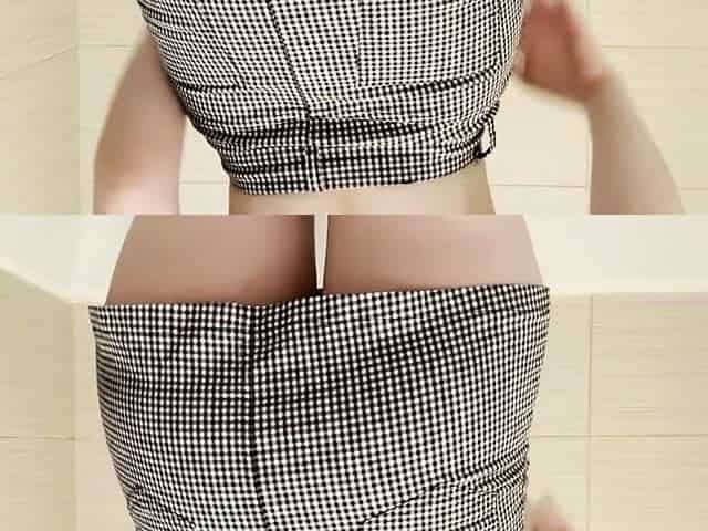 Mini skirt dildo riding