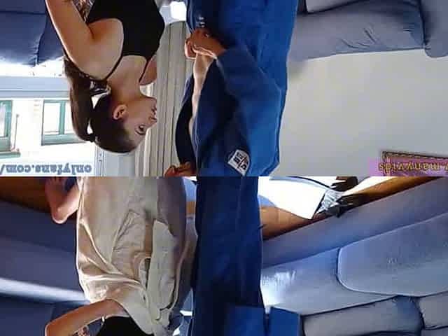 18yo Teen Blowjob Fuck Cum in Mouth During Judo Lesson Shanaxnow