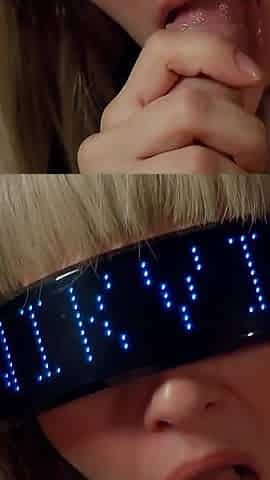 Yberpunk Girl Greedily Sucks All the Cum Out of Her Fan