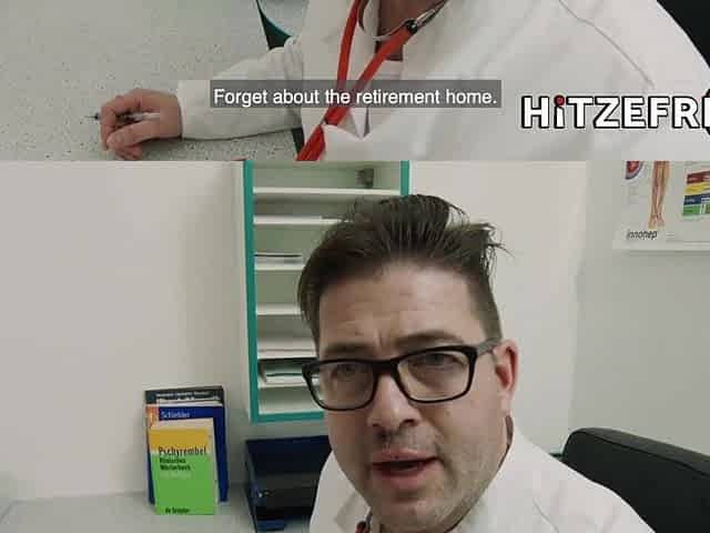 HITZEFREI Fake doctor screws a tiny brunette hair patient