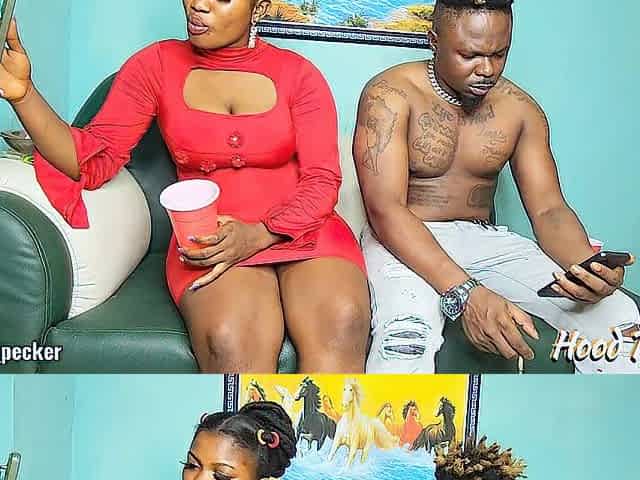 Chilling and fucking with a curvy African babe in red. She a 100.
