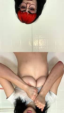 Brunette solo darling masturbating at home