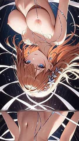 Ai Artistic Nude - Beautiful Woman with Face Obscured by Floating Magical Ribbons