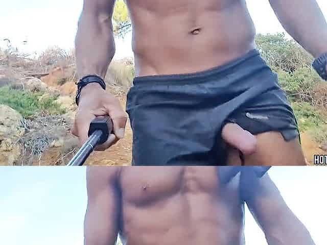Touching my shlong in a public hiking Trail - Gripping and risky
