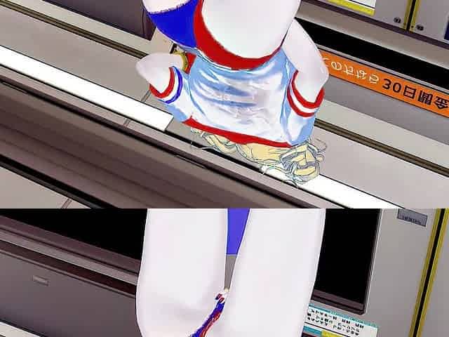 Harley Quinn fingers herself on a crowded subway - DC Hentai Manga.