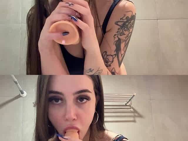 Sucking My New Dildo