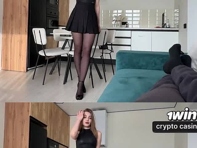 "stay Home Sweetie" - Gorgeous Stepmom in a Short Costume Screwed by Her Stepson