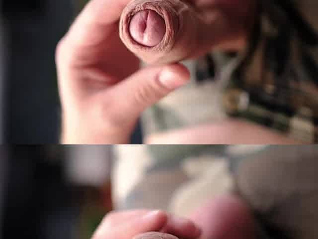 Masturbating my large natural shlong in camo panties