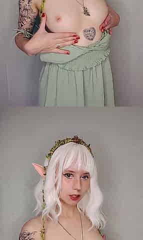 This elven mother I'd like to fuck sucked a sextoy deliciously and sat on it with her constricted vagina