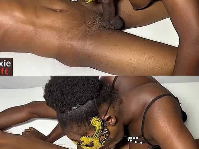Pretty ebony hotty sucks a bbc and gets screwed