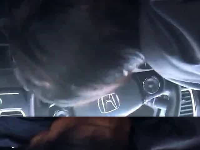 Asian Girl Sucks and Swallows in a Car