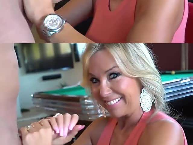 Sandra Gets A Hot Load On Her Dress
