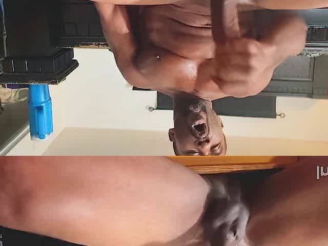 Large penis wanking and smokin' large jizz flow