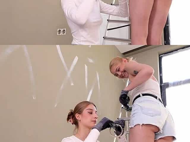Painting walls turns into a wild threesome