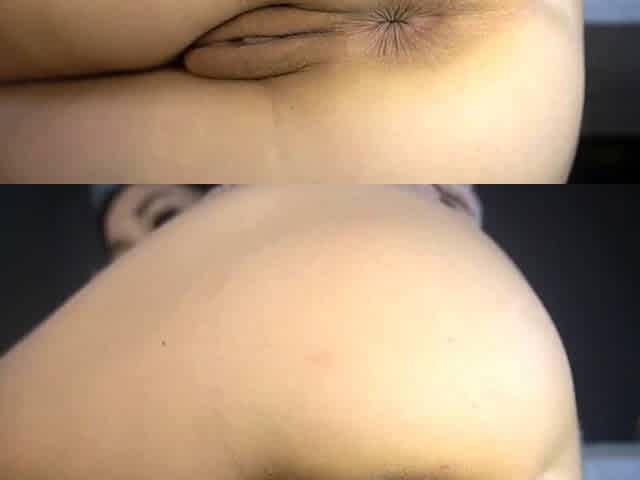 Natural brunette solo toying