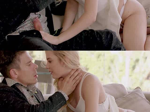 The couple, with Mick Blue and Kenna James, enjoys sensual sex with stunning babes.