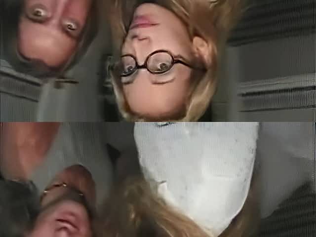 Nerd teen in glasses gangbang video