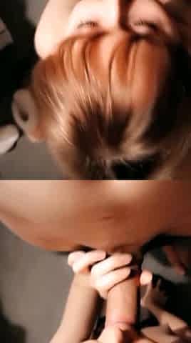 POV blowjob footjob handjob with Karla Kush eating cum