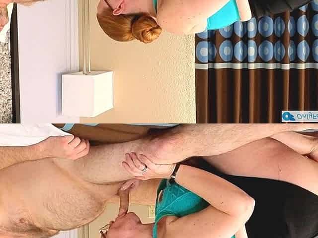 Long Hair Redhead Bun Drop, Hair Play, Eye Contact, Moaning, and Fucking