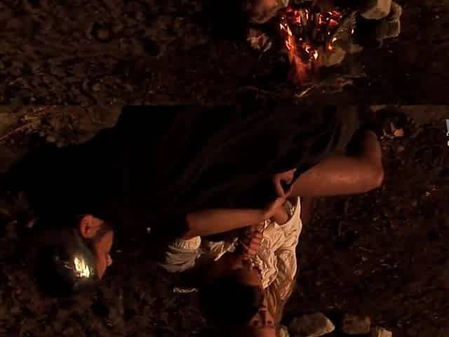 Three-some with lascivious skanks letting the man try the anal gap in the night