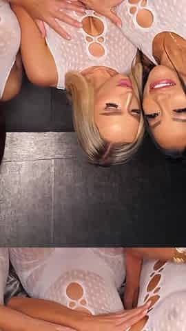 Big Dick Hunk Milked by Three Vicious Pornstars in an Interracial Orgy