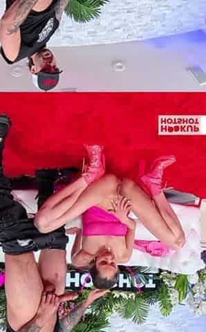 A Dildo in Ava Alex's Mouth and a Big Cock in Her Pussy!