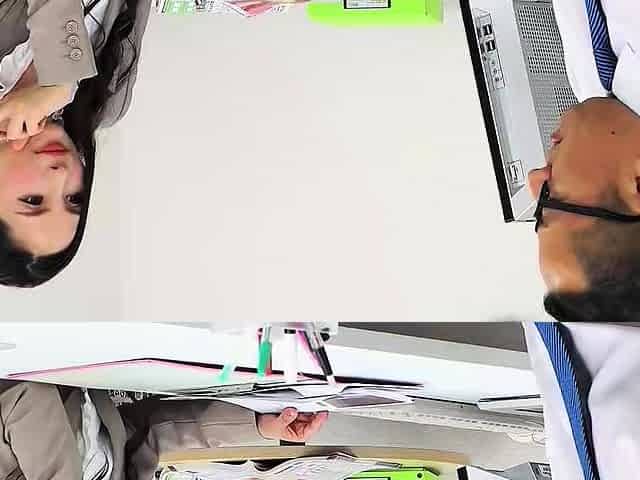 Female Japanese Boss give older Worker a intense Blowjob