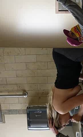Dripping Creampie in Public Restroom