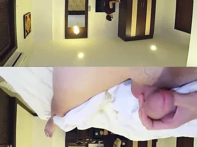 Showed My Cock To a Asian Hotel Maid And She Tried It With Her Pussy And Helped Me Cum With Tugjob