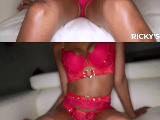 RICKYSROOM Black gal Destiny Mira squirts during the time that being stuffed by a large ebony schlong