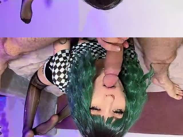 Foot fetish in ebony nylons and oral sex