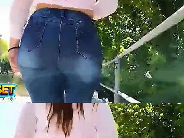 LATIN BABE WITH A LARGE BOOTY LETS HER BOOTY BE BANGED IN THE RIVER