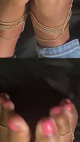 Pink Foxx Taps with Jewelry on Feet
