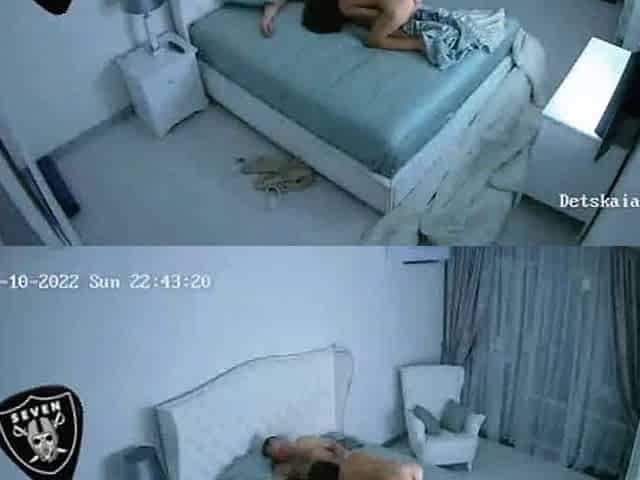 Busty Russian whore fucks old man in bedroom