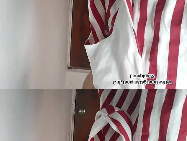 Teen with short suit shows her rich body ending in climax