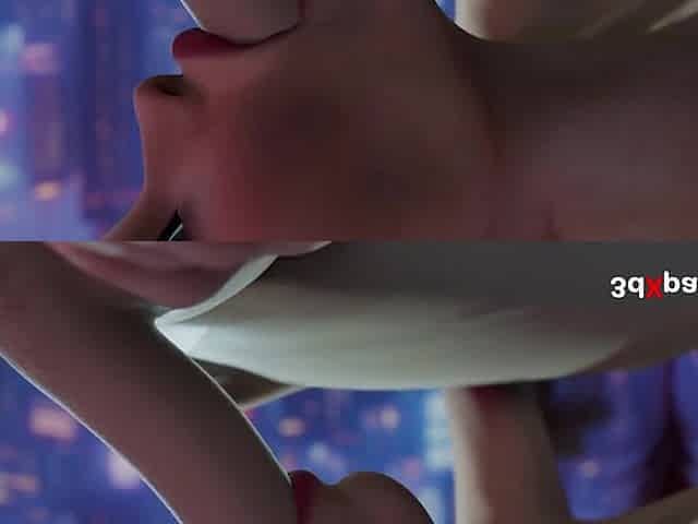 Neon Heat. Hot sexually excited cyberpunk beauty lets u use her booty and cum on her back