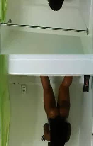 Big-Ass Black Amateur Freak in the Shower