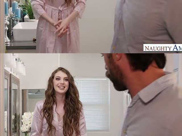 Charming babysitter Elena Koshka gets her pussy nailed by bearded man