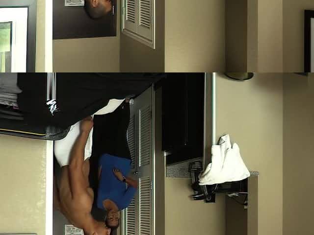 ROOM SERVICE! Slutty Latina maid Jolla fucks hotel guest and makes a mess in the room.