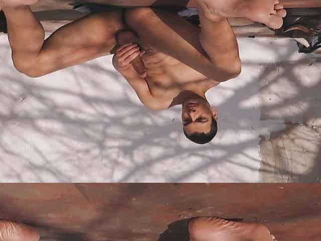 Outdoor Masturbation 60 FPS Tugjob Hot N1 wind caressing from the feet to the balls