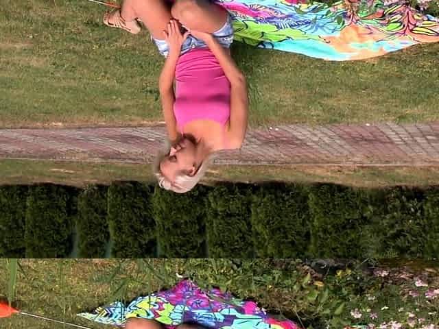 Amateur blonde slut outdoor banging following picnic